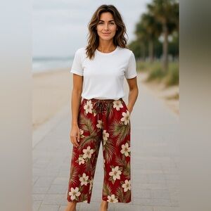 Barefoot Attitude Tropical Tie Waist Pant XL